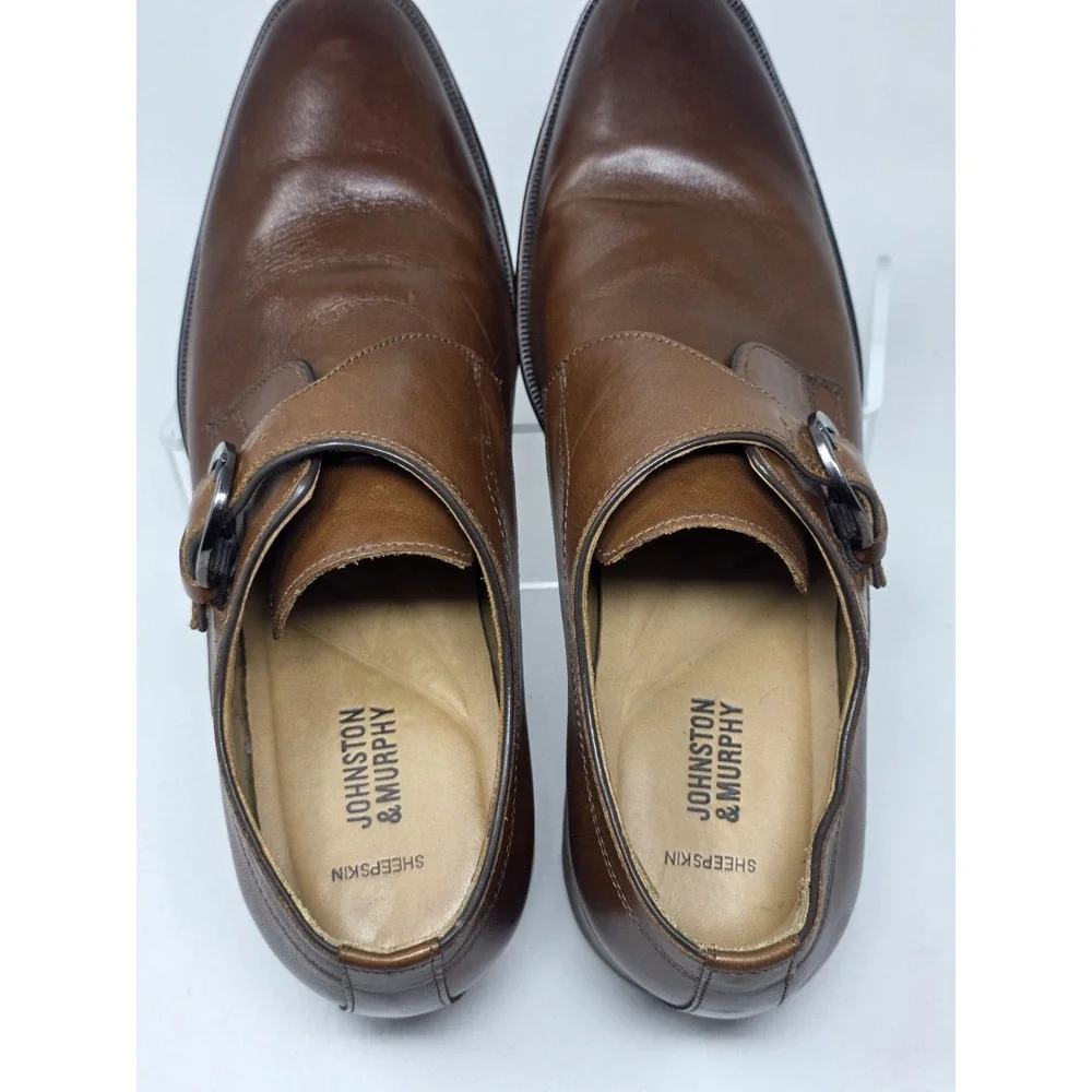 Johnston & Murphy Mens Size 9.5M Flynch Monk Strap Loafers Tan 20-9610 Pre-owned